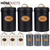 3Pcs Kitchen Counter Top Metal Jar Set