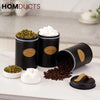 3Pcs Kitchen Counter Top Metal Jar Set