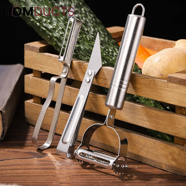 3Pcs Stainless Steel Peelar