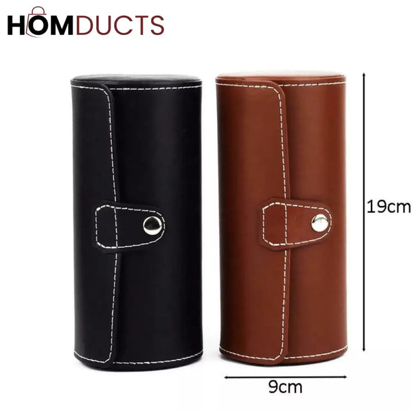 3Slot Leather Watch Box J & C Organizer