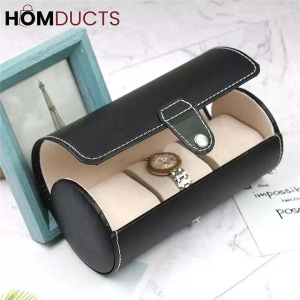 3Slot Leather Watch Box J & C Organizer