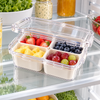 Four compartment acrylic food storage box