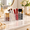 4-Compartment Clear Acrylic Makeup Brush Holder