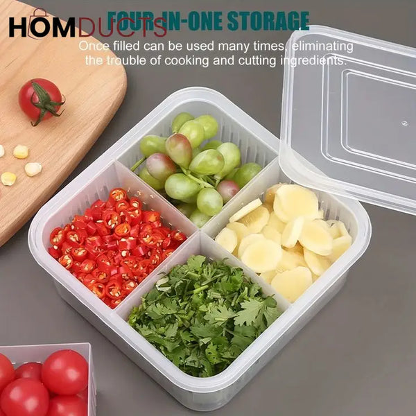 4 Compartment Refrigerator Storage Box