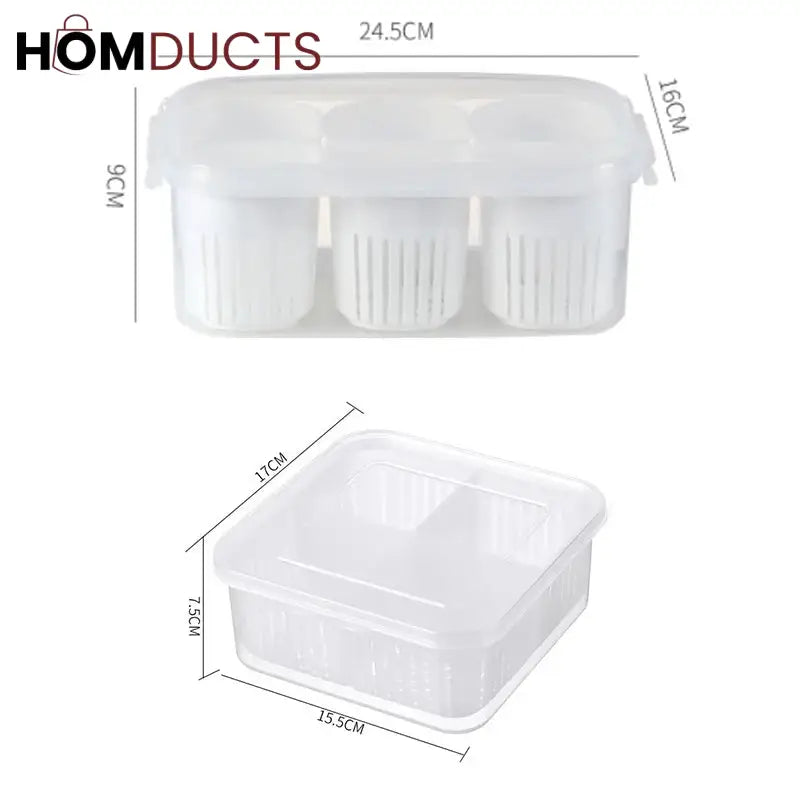 4 Compartment Refrigerator Storage Box