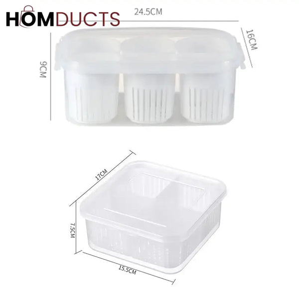 4 Compartment Refrigerator Storage Box