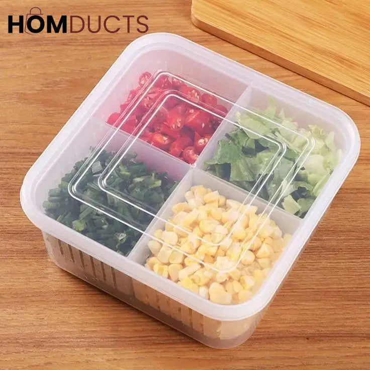 4 Compartment Refrigerator Storage Box