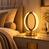 Oval Crystal LED Touch Table Lamp with Gold Base