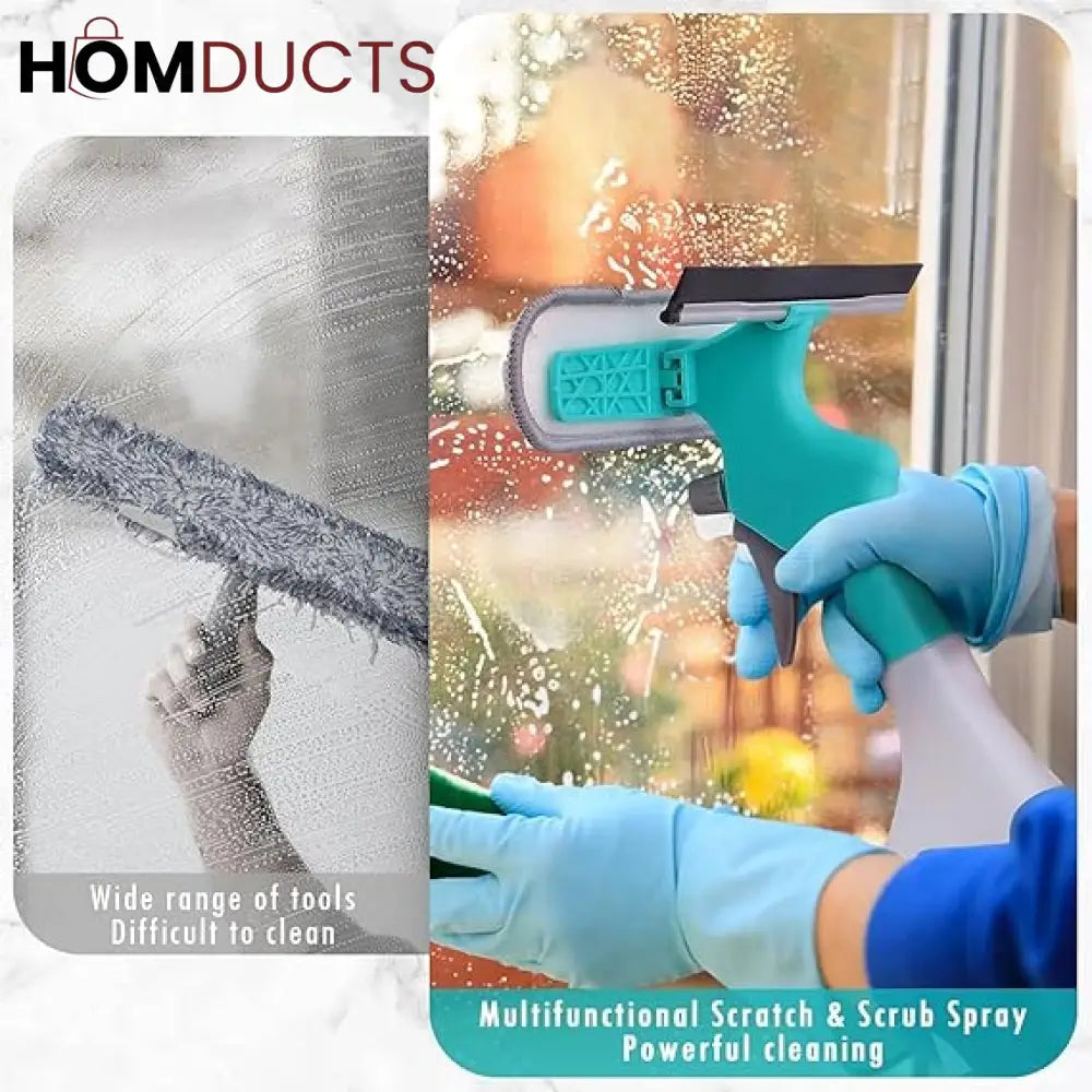 4-in-1 Flexible Window Cleaner: Streak-Free Shine & Easy Cleaning