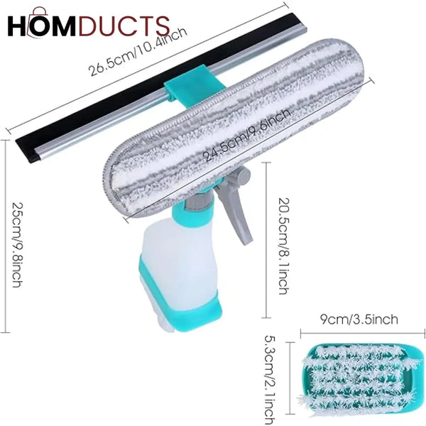 4-in-1 Flexible Window Cleaner: Streak-Free Shine & Easy Cleaning