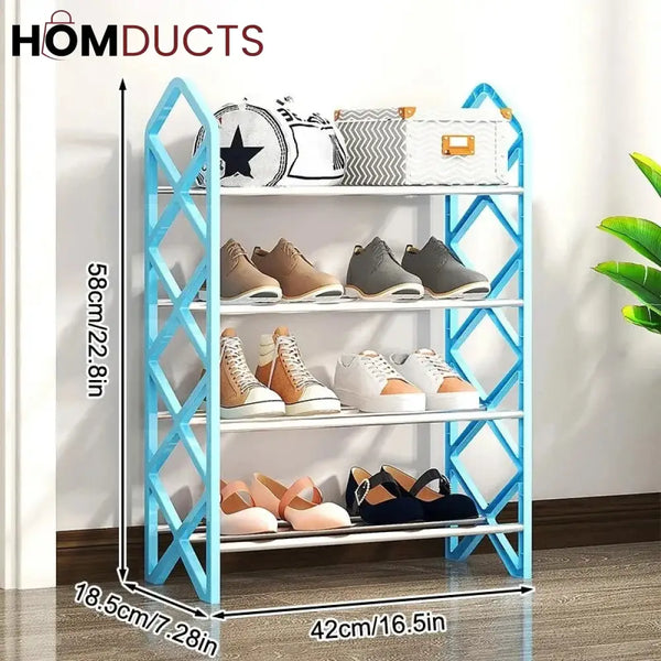 4 Layer Diamond Cut Shoe Rack