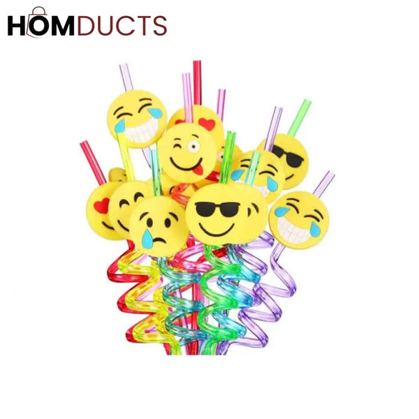 4 Pcs Reusable Smiley Straw