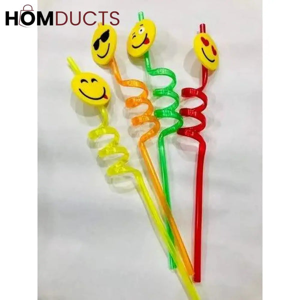 4 Pcs Reusable Smiley Straw