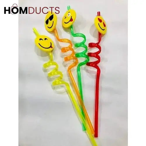 4 Pcs Reusable Smiley Straw