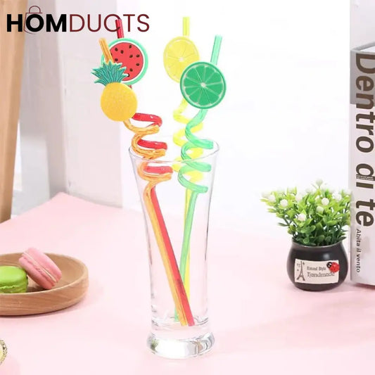 4 Pcs Spiral Drinking Straws