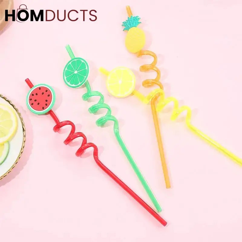 4 Pcs Spiral Drinking Straws
