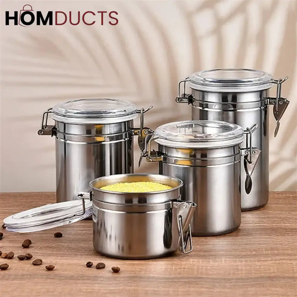 4 Pcs Stainless Steel Jar Set