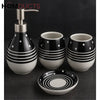 4-Piece Black & White Ceramic Bathroom Set – Polka Dot Design