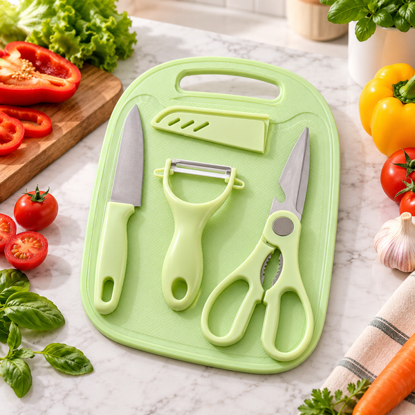 Four-piece cutting board tool set