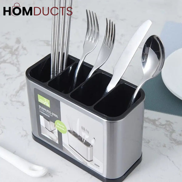 4 Portion Kitchen Stainless Steel Cutlery Organizer