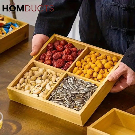 4 Portion Wooden Tray