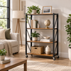 4-Tier Large Folding Storage Shelf – Wooden & Metal Organizer Rack