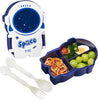 Kids Astronaut Space Lunch Box with 3 Compartments, Spoon & Fork – Leak-Resistant School Bento Box