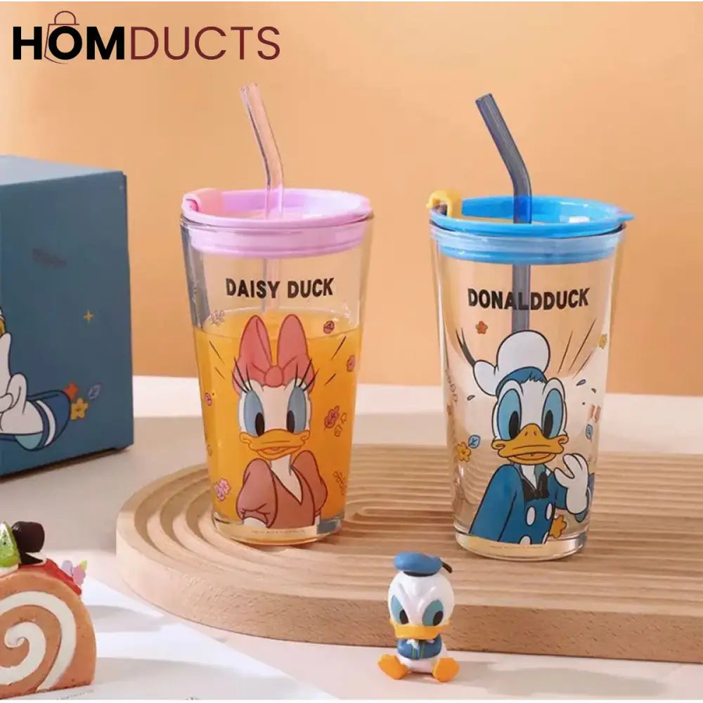 450ml Cup with Lid & Straw for Kids & Adults Donald Duck