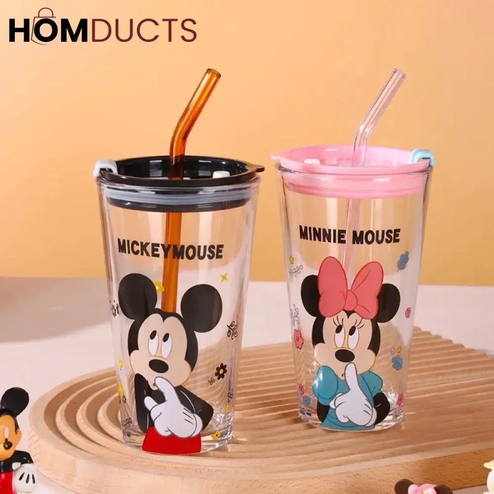 450ml Cup with Lid & Straw for Kids & Adults Mickey Mouse