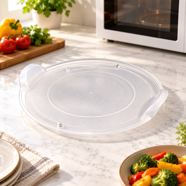 Double Lock Round Microwave Serving Tray – Extra Large in a premium lifestyle setting