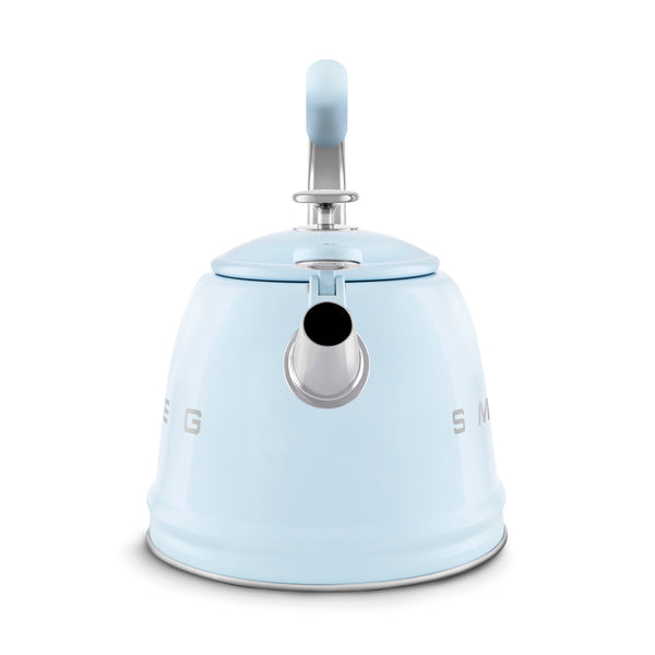 SMEG Retro Whistling Kettle – Pastel Blue Premium Stainless Steel Stovetop Tea Kettle