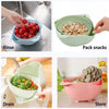 2-in-1 Plastic Washing Bowl with Strainer Colander – Vegetable & Fruit Draining Basket (23cm)-(Random colours)