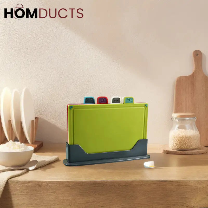 4Pcs Cutting Board With Holder