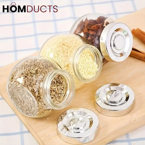 3Pcs Glass Jar Set