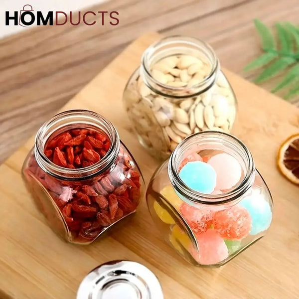 3Pcs Glass Jar Set