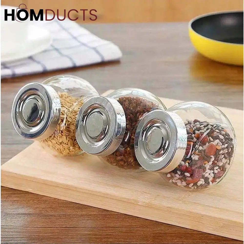 3Pcs Glass Jar Set