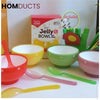 4Pcs Plastic Bowl Set With Spoon