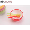 4Pcs Plastic Bowl Set With Spoon