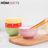 4Pcs Plastic Bowl Set With Spoon