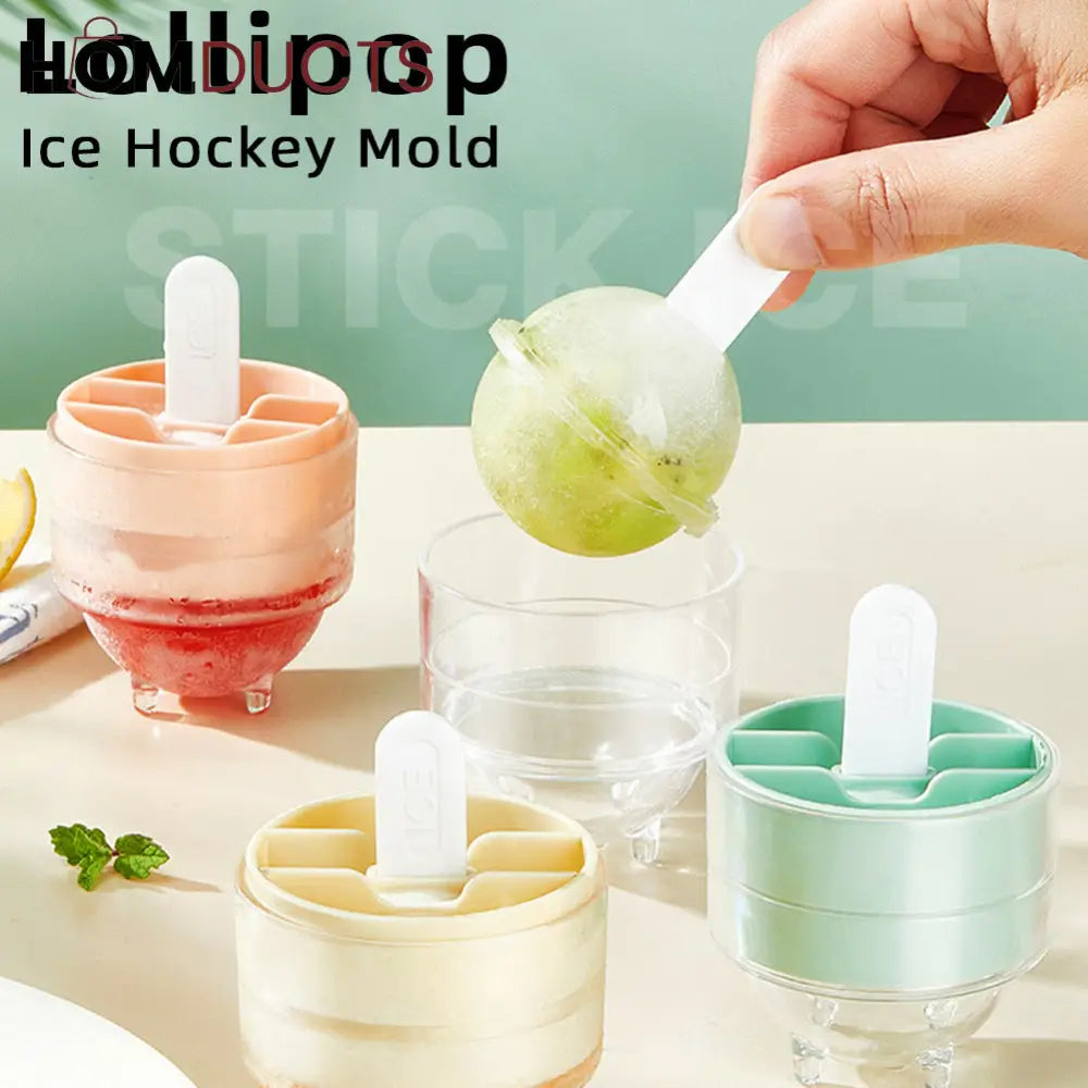 4pcs Round Ice Pop Molds – Reusable Sphere Popsicle Maker with Lids & Sticks for Homemade Frozen Treats