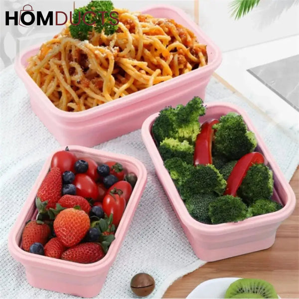 4Pcs Silicone Foldable Food Container