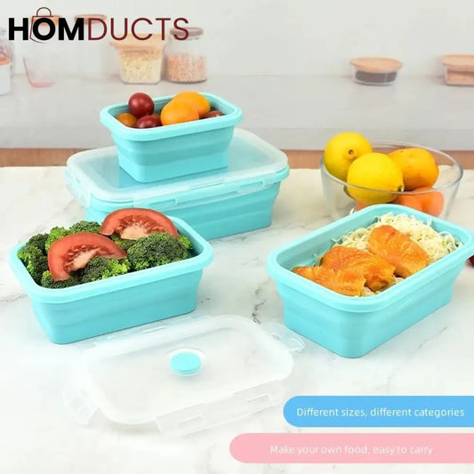 4Pcs Silicone Foldable Food Container