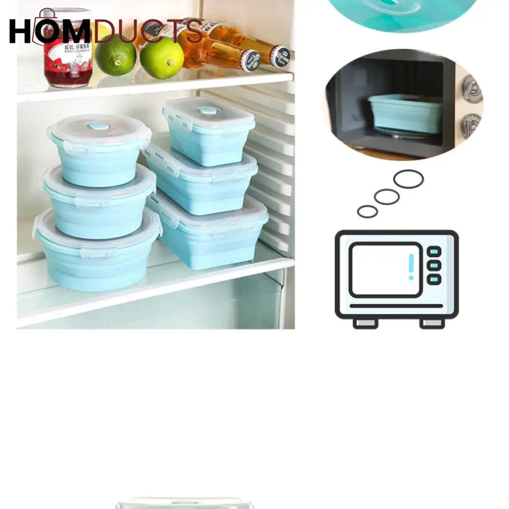 4Pcs Silicone Foldable Food Container