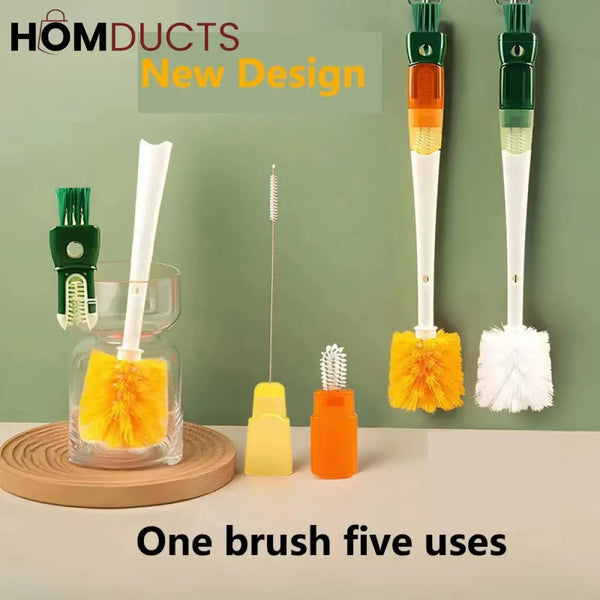 5 In 1 Long Handle Bottle Cleaning Brush