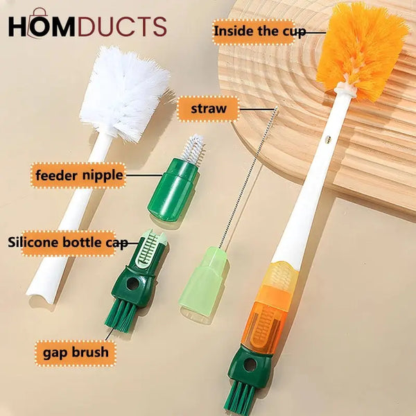 5 In 1 Long Handle Bottle Cleaning Brush