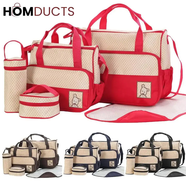 5 Pcs Large Capacity Maternity Shoulder Bag Set