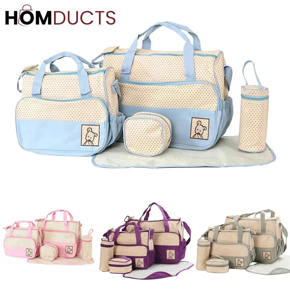 5 Pcs Large Capacity Maternity Shoulder Bag Set