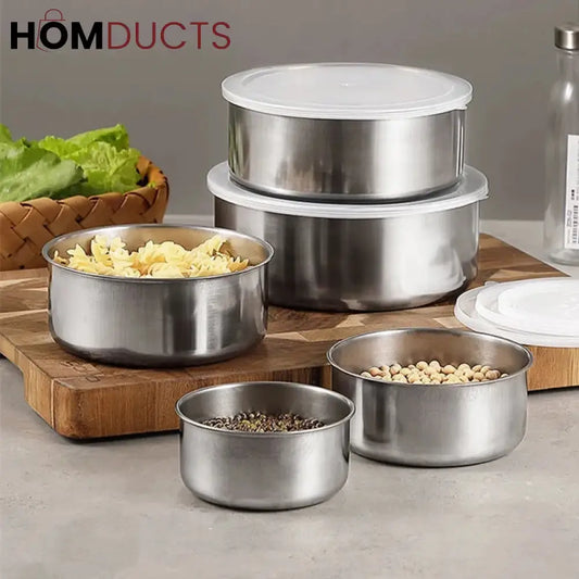 5 Pcs Stainless Steel Bowl Set