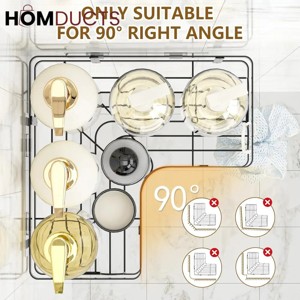 Set Of 5 Mesh Shower Shelves, Multipurpose Wall Storage Racks, Stainless Steel Bathroom Corner Baskets, Shower Basket for Hanging, Shampoo, Shower Gel, Soap Holder