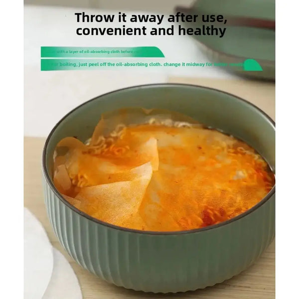 50 Pcs Food Grade Soup Oil Absorbing Sheets: Healthy Stew & Soup Filter Paper for Home Cooking & Baking